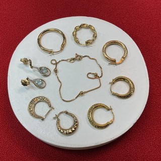 7.8grams Mixed 9ct Yellow Gold Earrings & Chain (J) #208