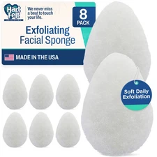 HartFelt 8ct Tear Drop Face Scrubbers Reusable Exfoliating Facial Pads Sponge