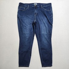 AVA  VIV Dark Wash Tapered Jeans High Rise Stretch Denim Women's 22W  44X30