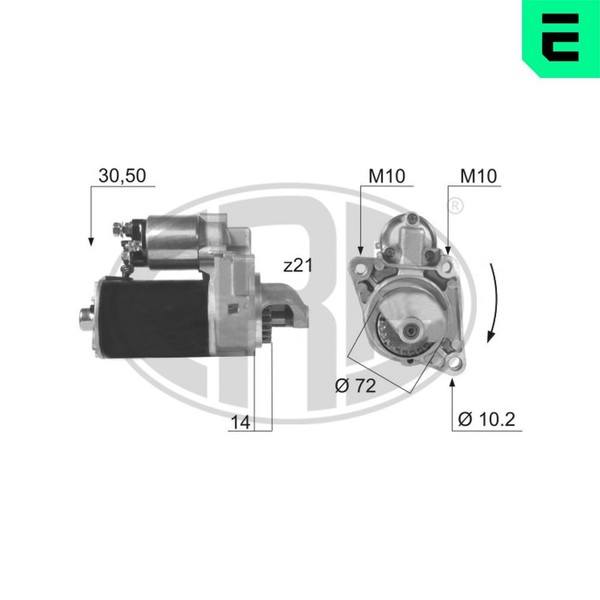 ERA Anlasser Starter 220034A 12V FüR Ford KA Fiesta 4 Escort 6 GAL AAL ABL AFL 5-image
