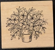 Art Impressions Pot Of Flowers Rubber Stamp E-1509
