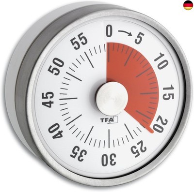 TFA Dostmann Analoger Timer Puck, 38.1028.10, Eieruhr, Küchentimer, mechanisch, 