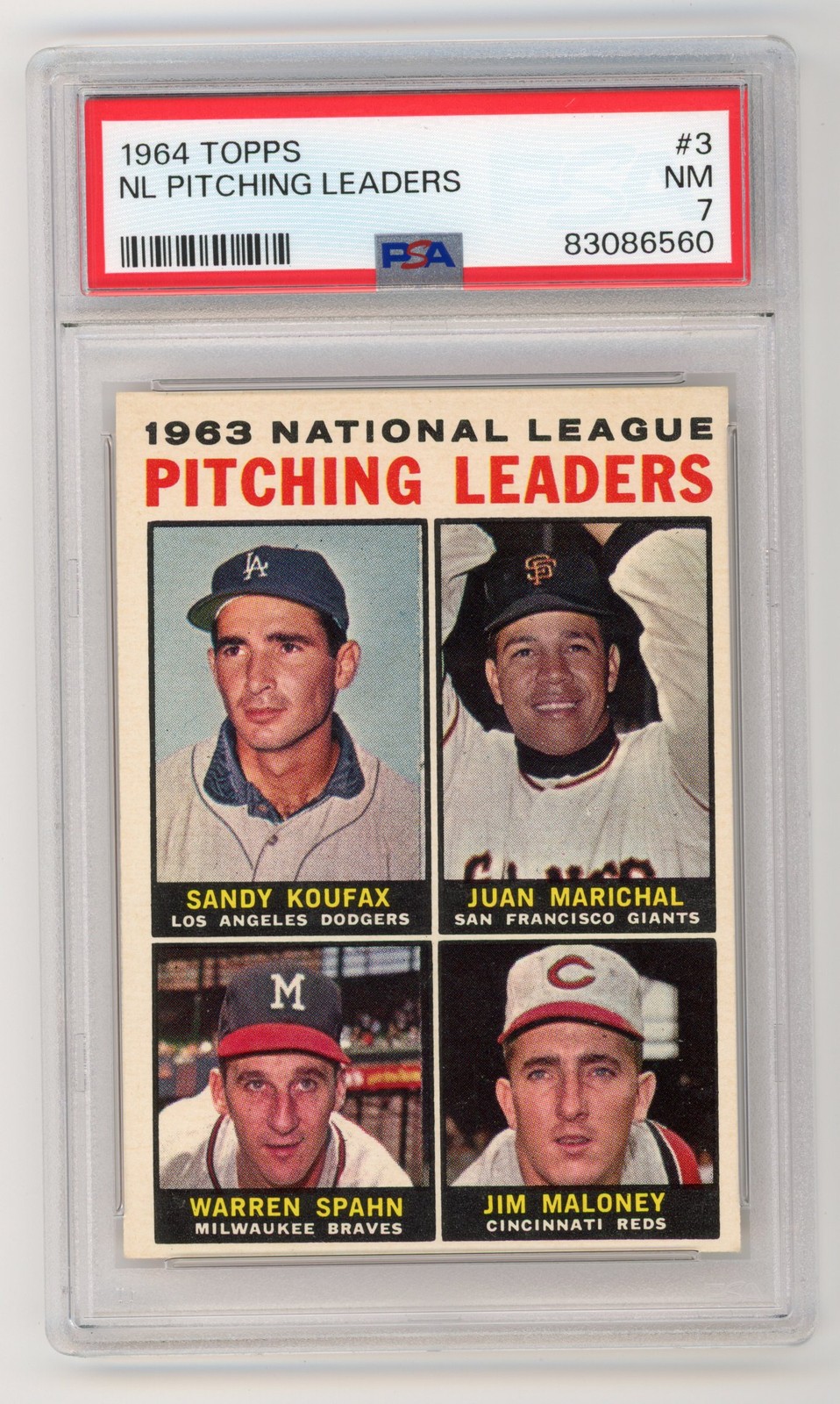 1963 National League Pitching Leaders #3 (Baseball Cards 1964 Topps) — is it worth grading?