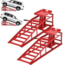 Hydraulic Car Ramps 5 Ton Pair, 10,000 lbs Steel Low Profile Lift, Garage Tool
