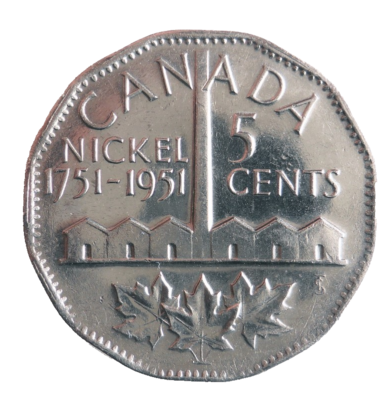 オランダ領アンティル 1951 児童福祉 寄付金付未使用5種フルセット 1951 CANADA 5 CENTS - 200th Anniversary of Nickel 1 Year Type