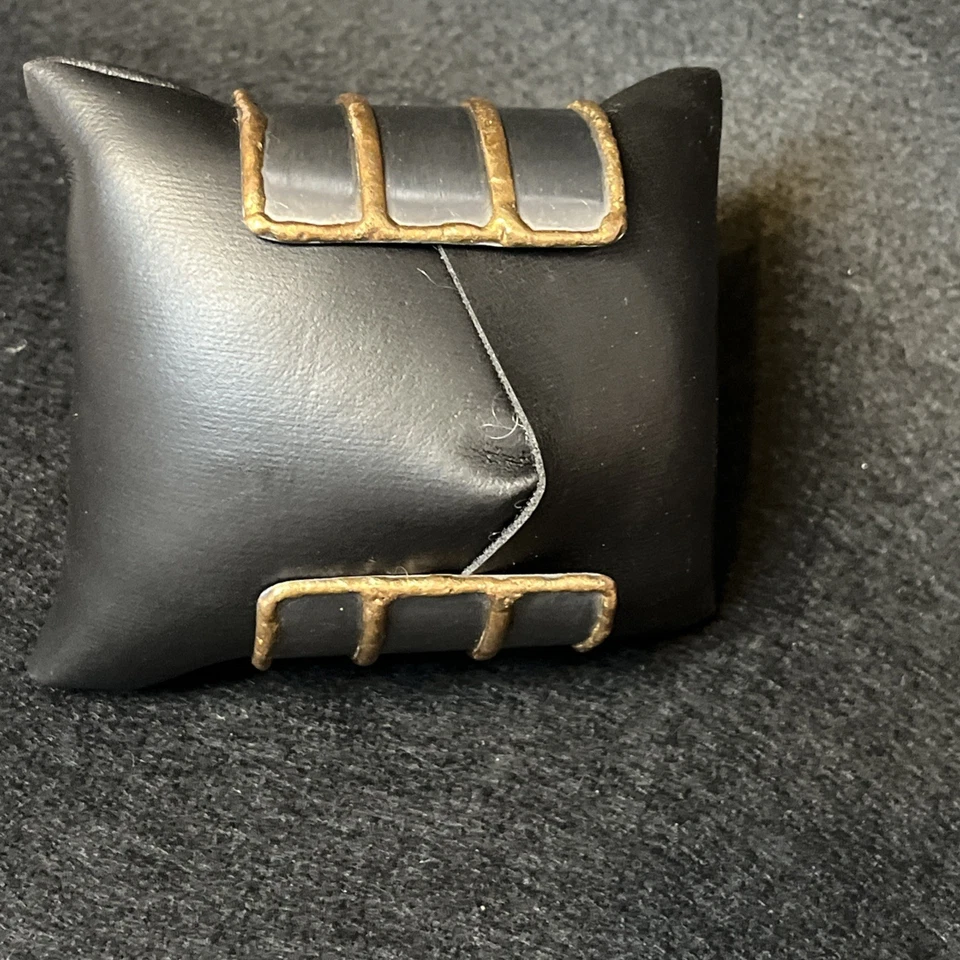 Pulsera Brazalete Ancho Brutalista Abstracto Vintage Verde Unakita Estrás Perla Foto 4 de 4