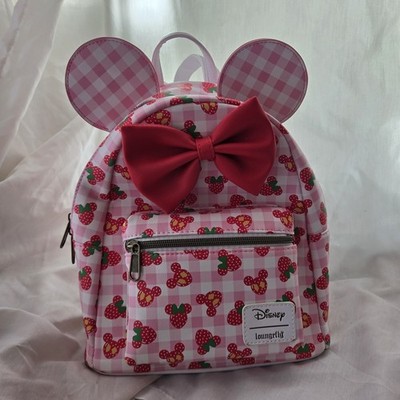 Loungefly Disney Minnie Mouse Strawberry Gingham Backpack  display picture 2