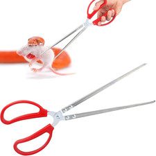 15 Inch Reptile Feeding Tongs, Extra Long Large Snake Feeding Tweezers, Curved