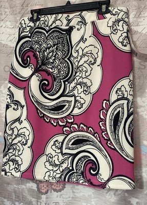 SUNNY LEIGH Women's Multicolor Elastic Waist Pull-On A Line Skirt Size L