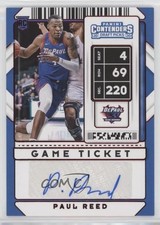 2020 Panini Contenders Draft Picks Sticker Game Ticket Red Paul Reed Auto 0rr4