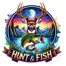 Hunt and fish Sticker Decal Laptop Wall Mirror Tumblr Locker