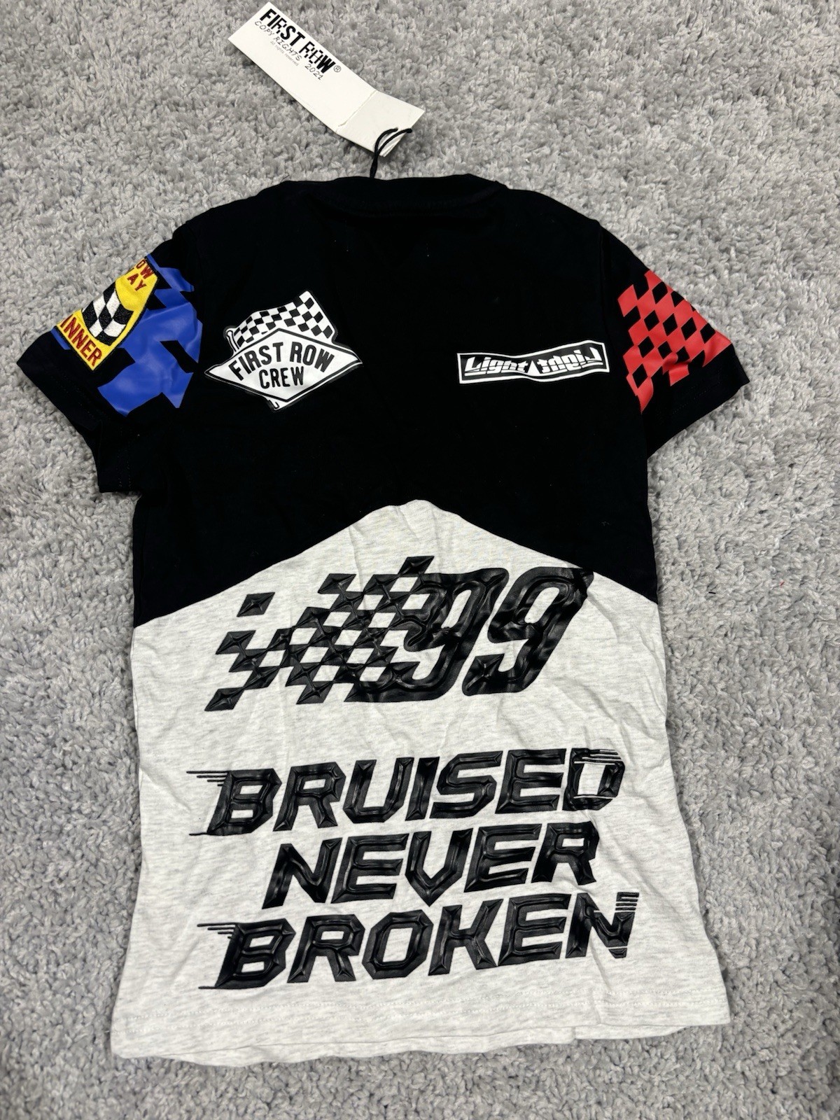 T shirt grafica prima fila racing ragazzo taglia small nera NASCAR