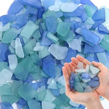 45oz Sea Glass for Crafts, Frosted Seaglass Pieces Vase Filler and Aquarium D...