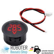 Digitales LED-Voltmeter 4–100 V rund 3-stellig Rot Spannungsanzeige KFZ DIY