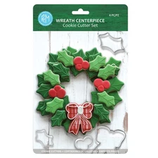 R&M International 2030 Christmas Holiday Wreath Centerpiece Cookie Cutters, Holl