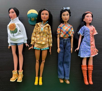 Disney Princess Royal Shimmer Pocahontas Doll lot of 4 customized ILY 4ever