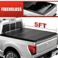 For 2024-2026 Toyota Tacoma 5ft Fiberglass Hard Truck Bed Tonneau Cover Tri-fold