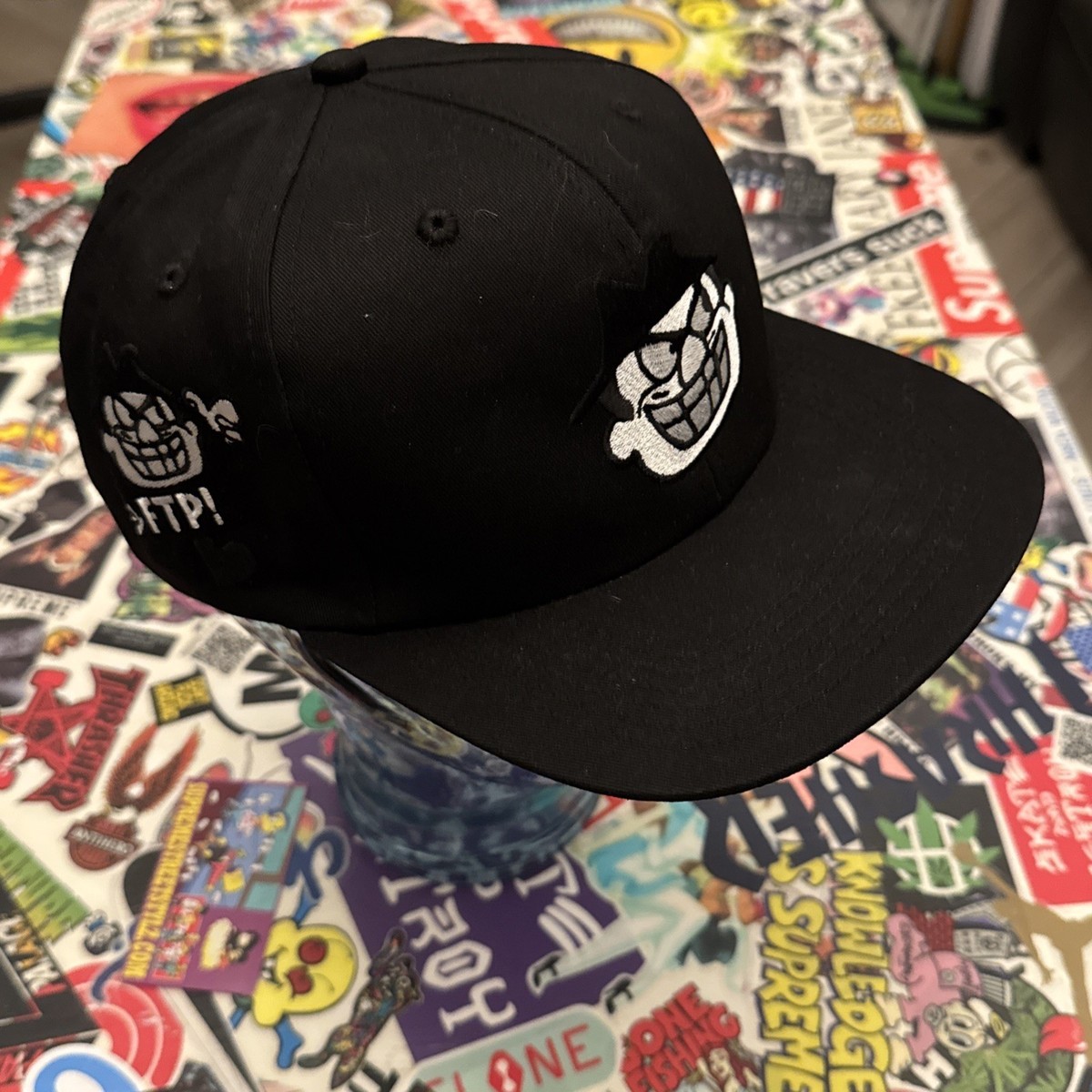 FTP Boris 6 Panel Snapback Hat Black Brand New | eBay