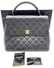 Auth Chanel Coco mark Matelassé Black Leather 4360086 Handbag W/Card MR0467