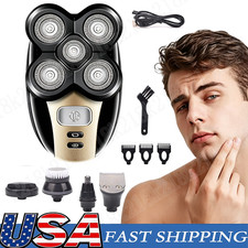 5-in-1 Rotary Electric Shaver 4D Rechargeable Bald Head Hair Beard Trimmer Razor