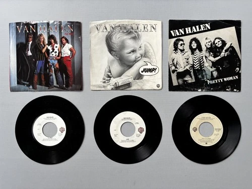 Van Halen - Lot of 3 PLAY TESTED Vintage 7" Singles w/ Picture Sleeves