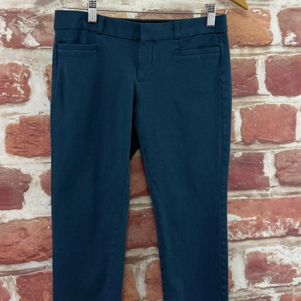 Banana Republic Sloan Pants Womens 0 Petite Teal Blue Ankle Slim Stretchy Zip Up - Image 3 of 4
