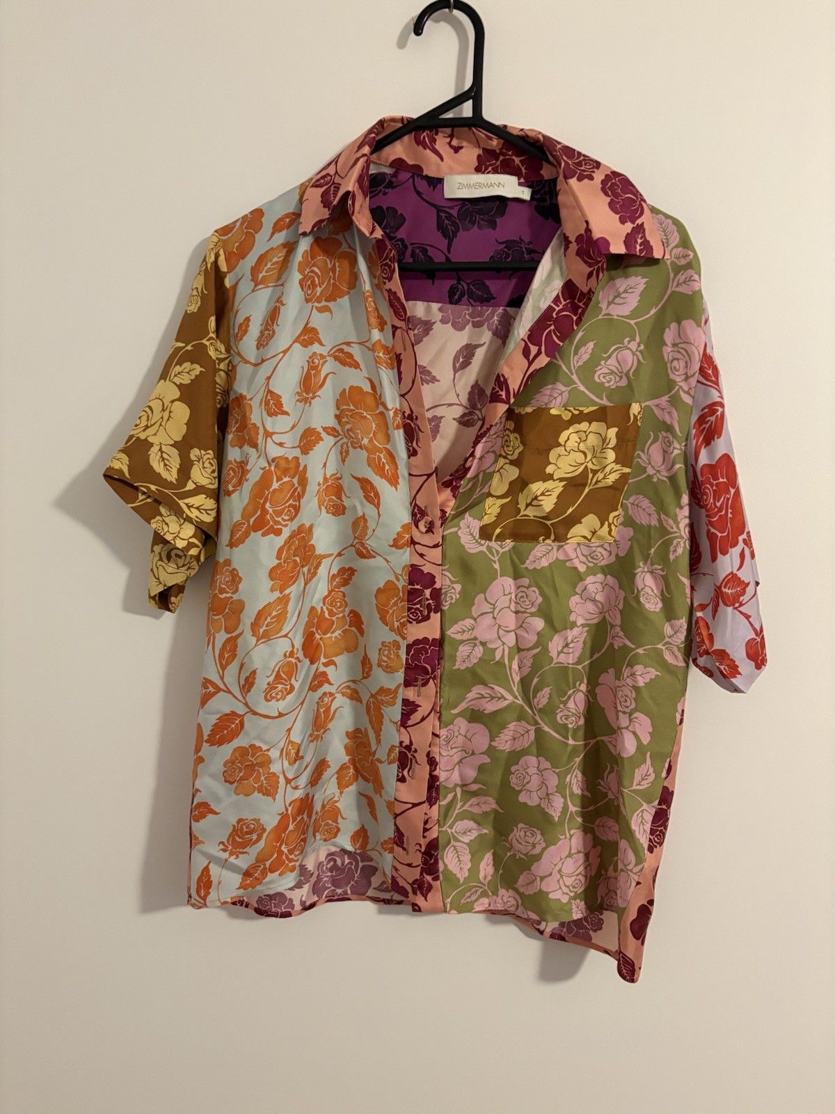 Zimmermann Lovestruck Spliced Shirt Size 1 / AU 10 / US 6 100% Silk Button