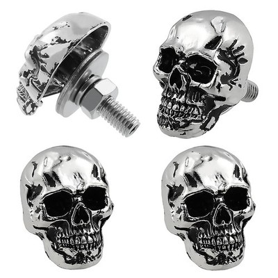 Skull License Plate Screw Fasteners Decorative Cool Funny License Plate Bolts Li