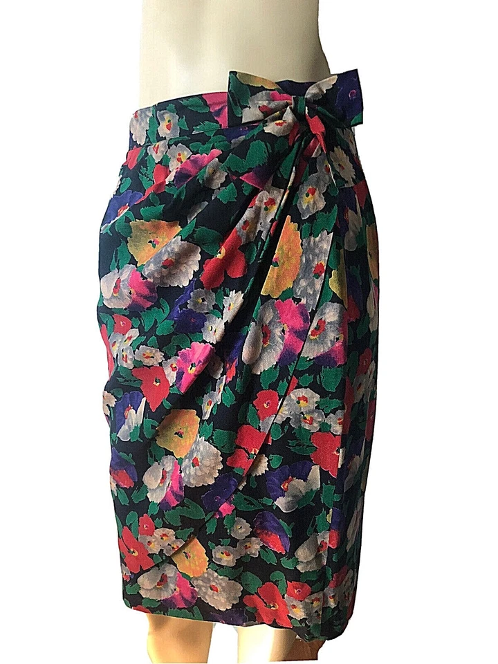 DE COLECCIÓN UNGARO TER FLORAL ACANALADO LÁPIZ HASTA LA RODILLA FALDA TALLA 42/8