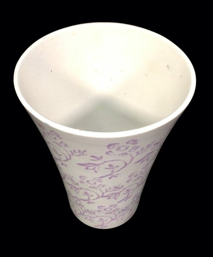 Vintage German Scheurich Pottery Vase / c.1980 / Retro / White & Purple - Picture 3 of 7