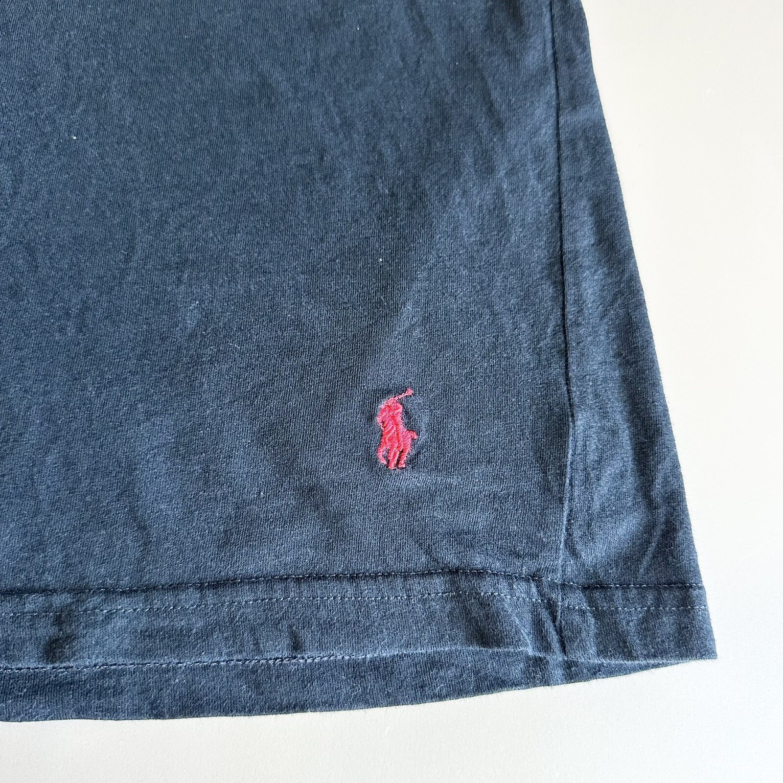 Polo Ralph Lauren T Shirt Uomo Tg L Nero Rosso Pony Manica Corta Slim Fit