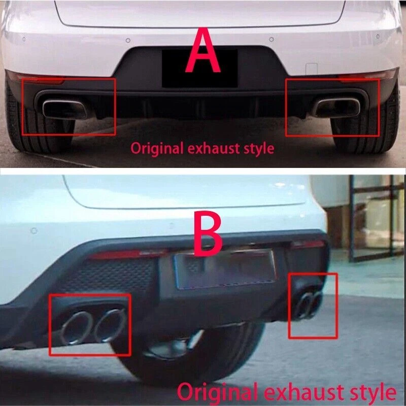 Para Porsche Macan S GTS 2014-2022 Par Silenciador de escape de coche Punta Tubo de escape SD Foto 3 de 4