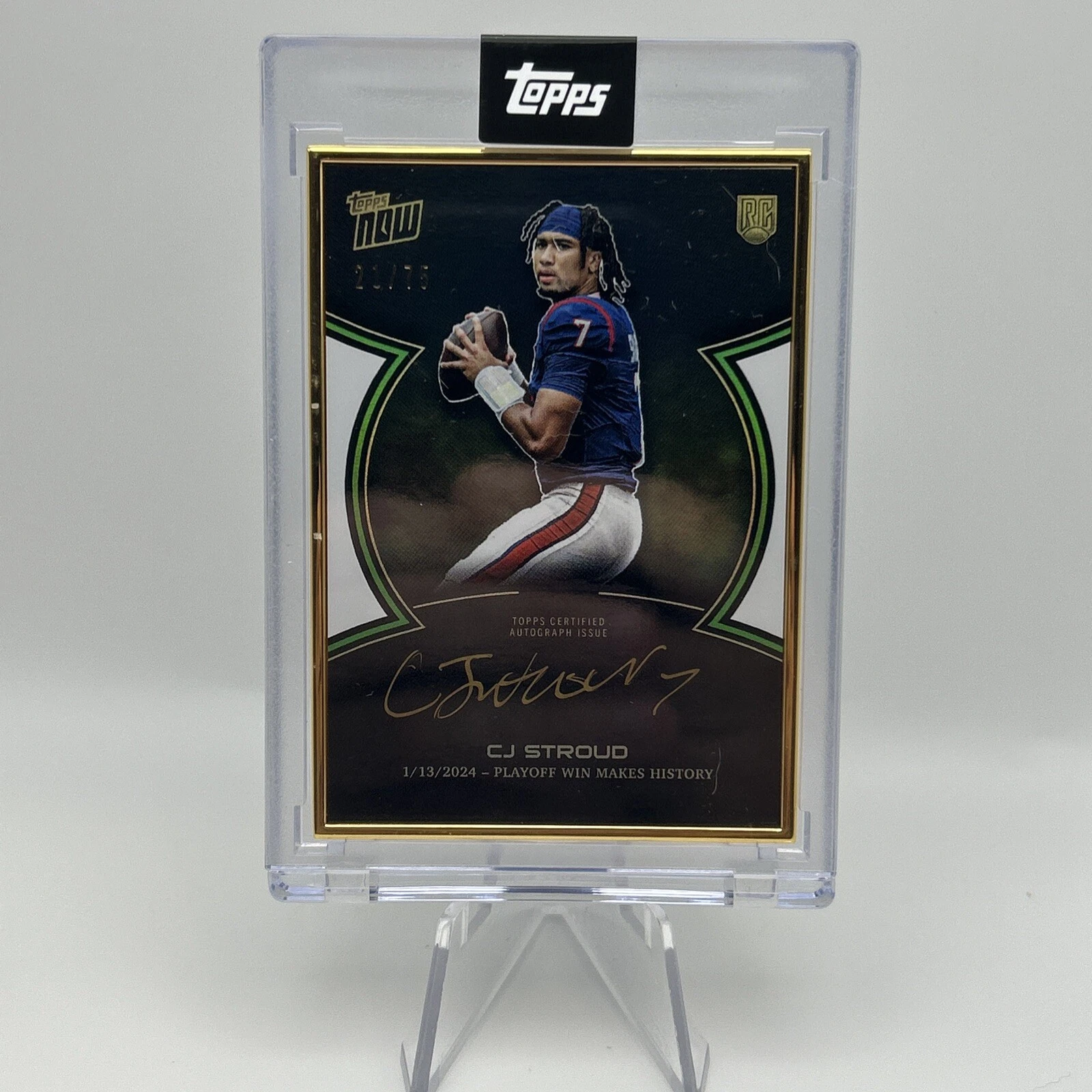 CJ Stroud Topps Now CJ Stroud Rookie Campaign #CJRC4A Framed Autograph-Green