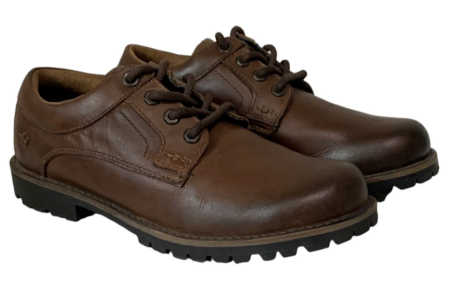 SAOLA Scarpa Oxford Dockers da uomo in pelle marrone robusta casual stringata taglia 9 5