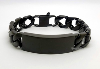 Einäscherung Urne Asche Armband Glanz Schwarz Klobig Ausweis Bordstein Graviert Denkmalarmreif