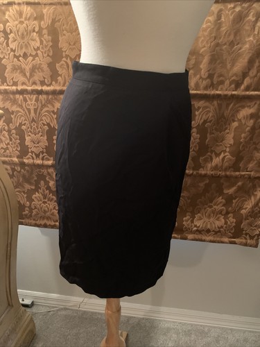 ITALY SKIRT UNGARO SOLO DONNA BLACK SILK DESIGNER Career Below Knee RUNWAY 28” - 第 1/5 張圖片