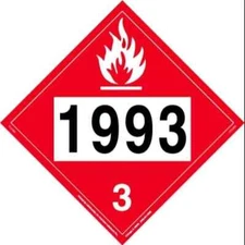 Lot Of 25 Labelmaster  1993 Flammable Liquid Hazmat Removable Vinyl Placards