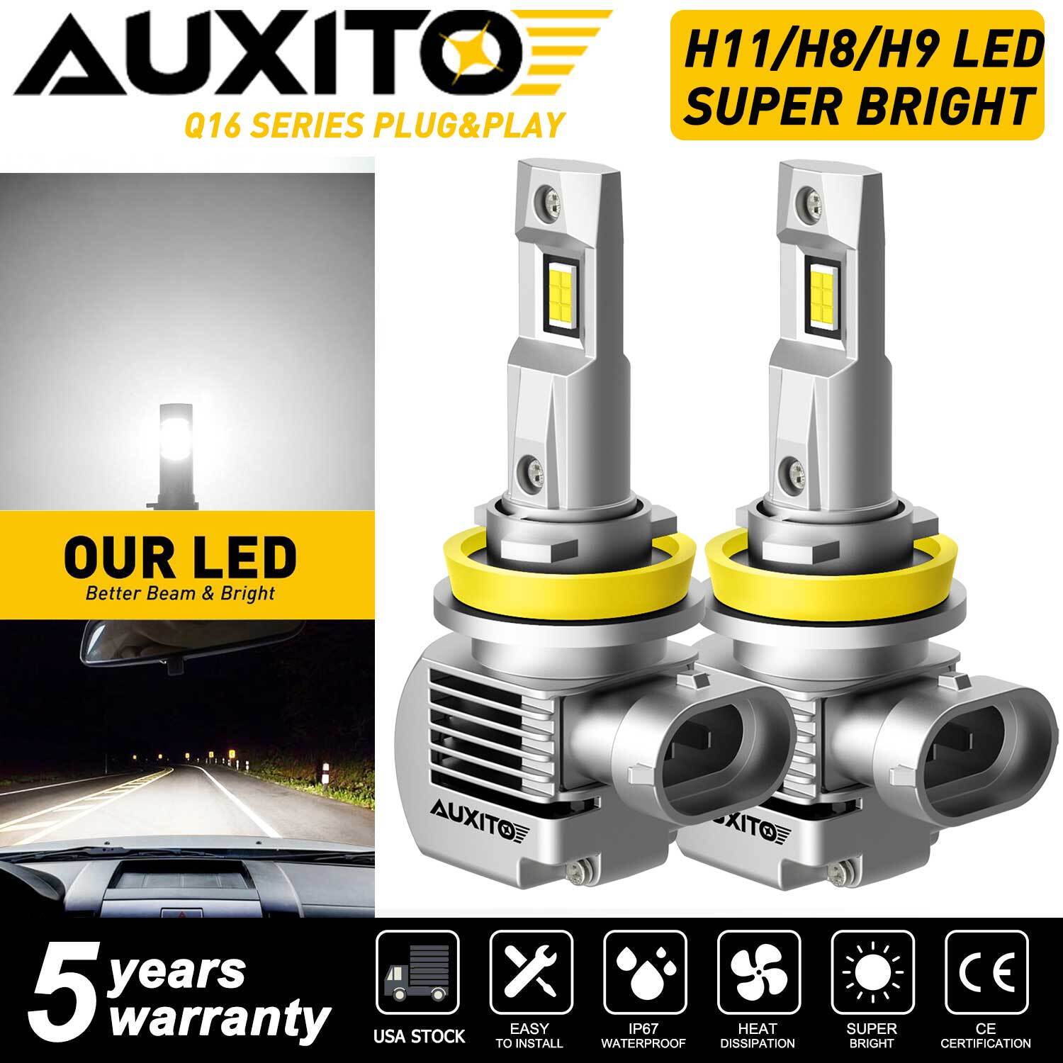 AUXITO H11 H9 H8 LED Headlight Bulb Kit 200W Low Beam Super Bright Upgrade