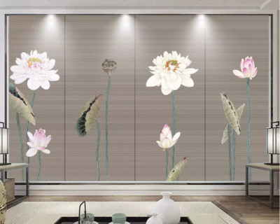 3D White Lotus G7903 Wallpaper Wall Murals Removable Self-adhesive Honey