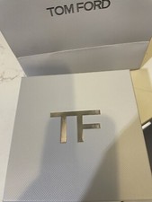 Tom Ford Empty Gift Set Box Light Gray Silver Type Trim 6.5 X 6.5 X 2.5  TF Bag