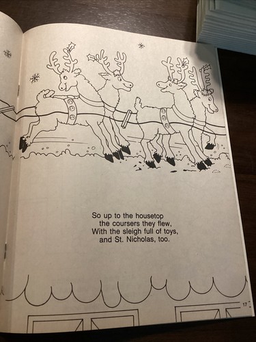 Vintage Twas the Night Before Christmas Coloring Book Watermill Press 1988 - Picture 14 of 14