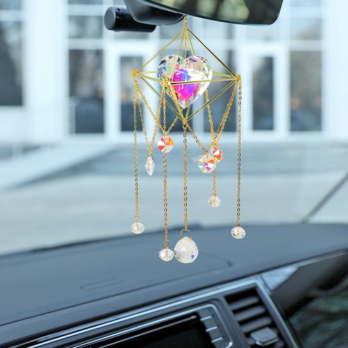 Crystal Love Heart Hanging Metal Pendant Home Garden Car Decor - Picture 6 of 9