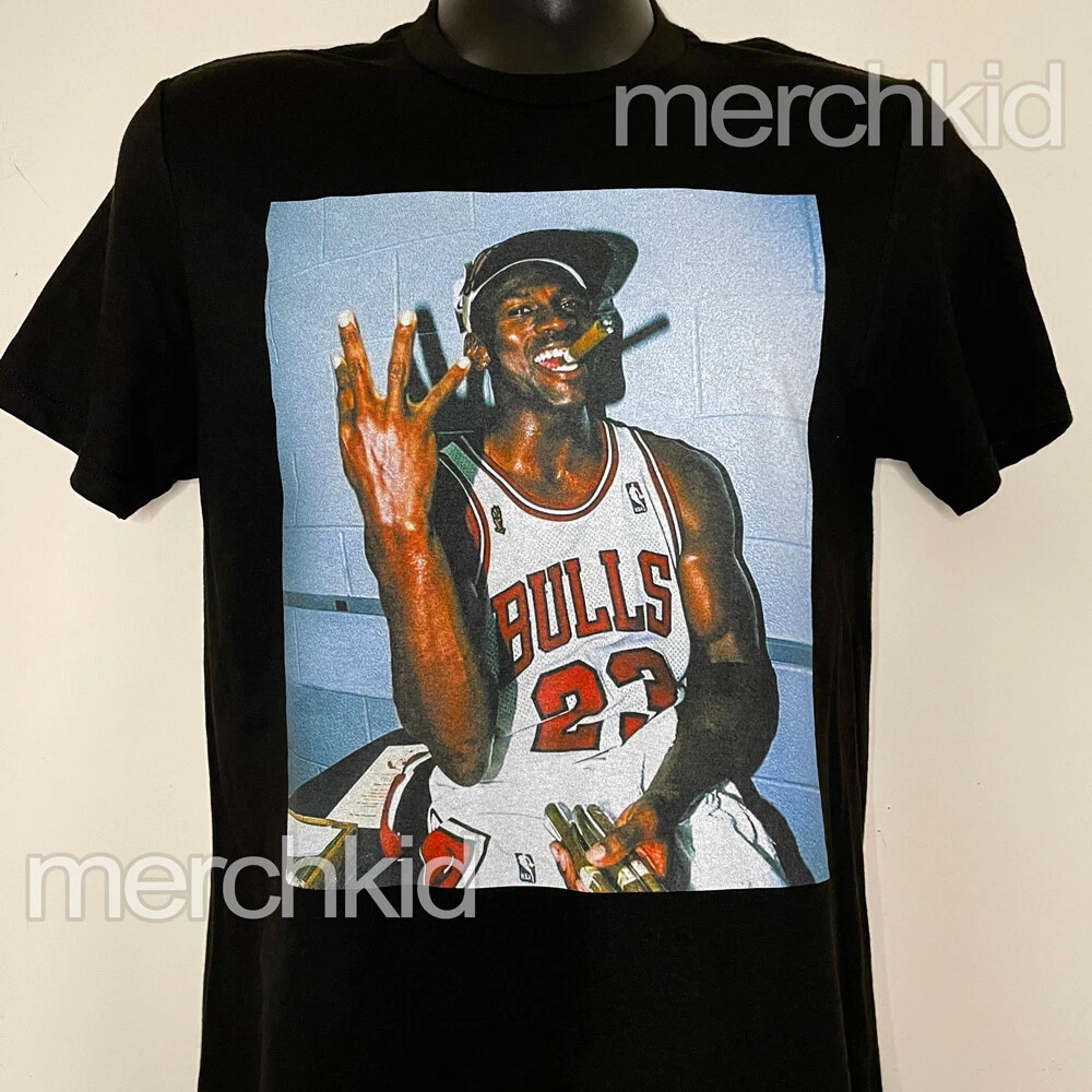 Michael Air Jordan Goat G.O.A.T. Chicago Bulls Red Black White Jersey Premium T-Shirt, L