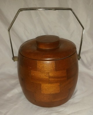 vintage wooden ice bucket