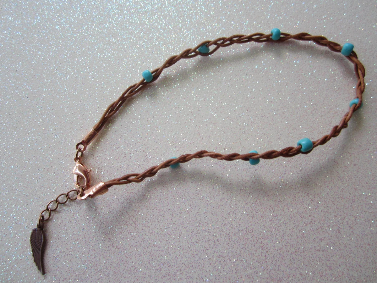 Braided leather deals anklets