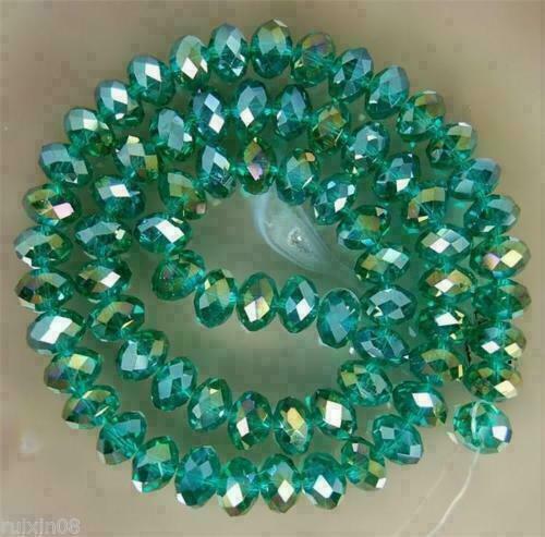 410 PCS Faceted Rondelle Crystal Glass Beads Loose beads 4X6MM Jewelery making - Picture 20 of 27