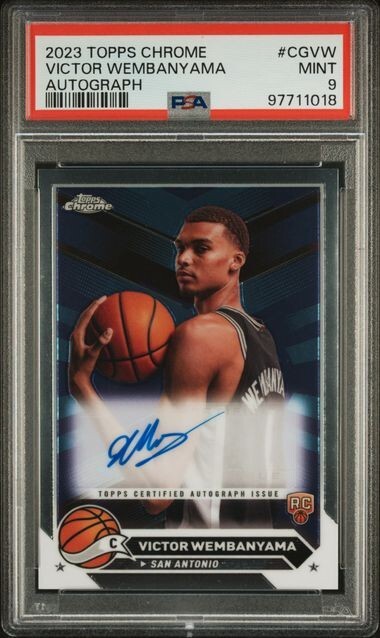 Victor Wembanyama 2023-24 Topps Chrome Auto PSA 9 Rookie RC