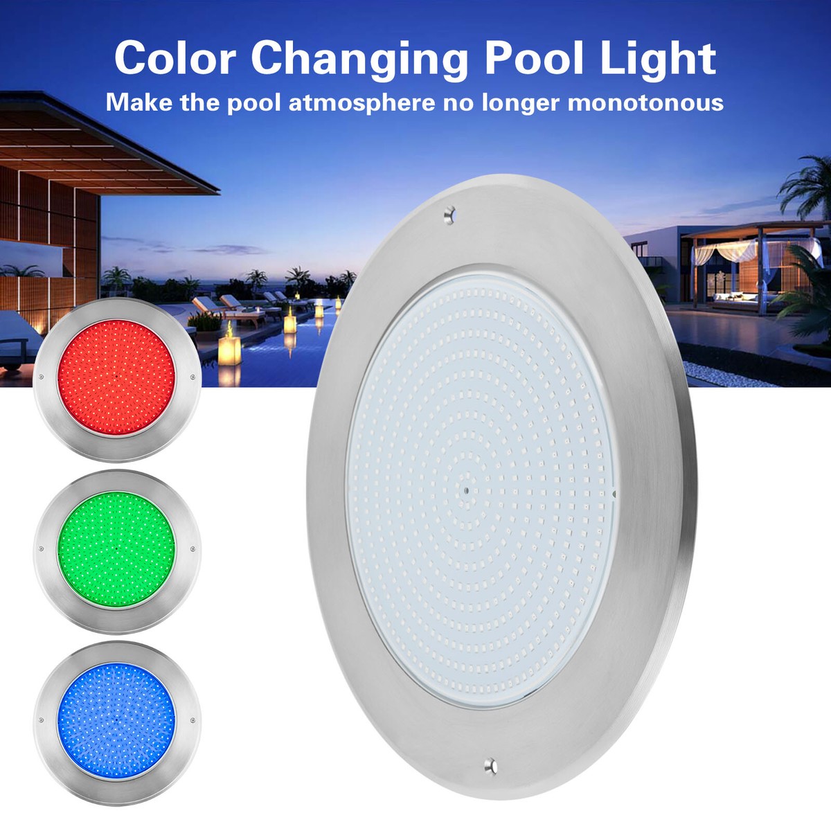 45W 11inch LED Pool Light Waterproof Ultra Slim Pool Spa Lamp RGB