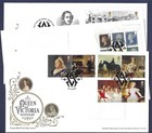 THREE 2019 FIRST DAY COVERS - QUEEN VICTORIA STAMPS, MINI-SHEET & PSB PANE.