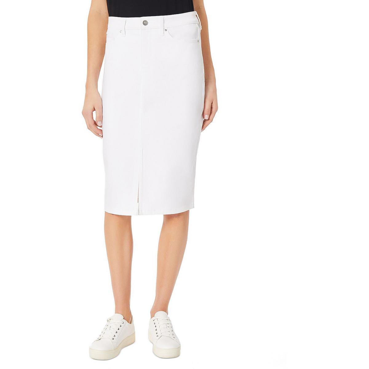 Женская белая джинсовая юбка Jones New York из денима длиной до колена Petites 16P BHFO 5707